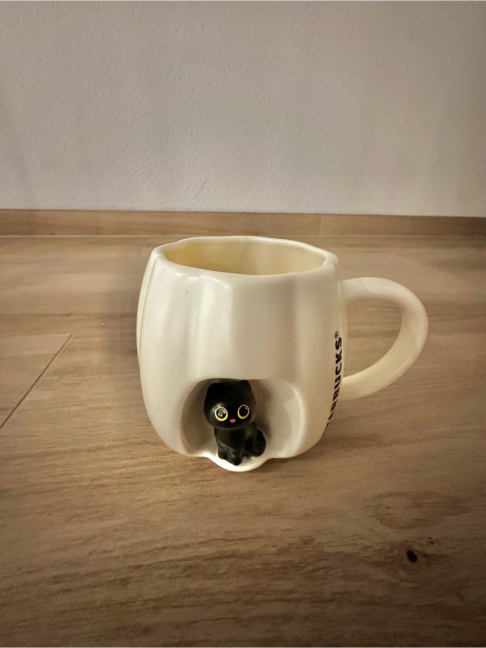 Starbucks 2026 Halloween Ceramic Pumpkin Window Black Cat Mug 14oz